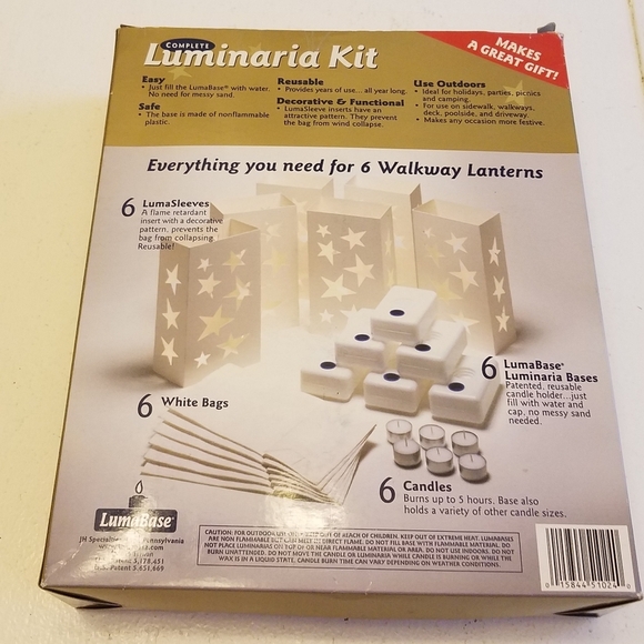 NIB Complete Luminaria Kit 6 Walkway Lanterns Outdoor Candke Holder 24 PC Kit - Picture 10 of 12